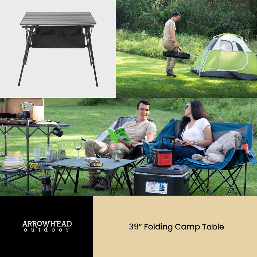 39 in Aluminum Folding Camp Table J77117