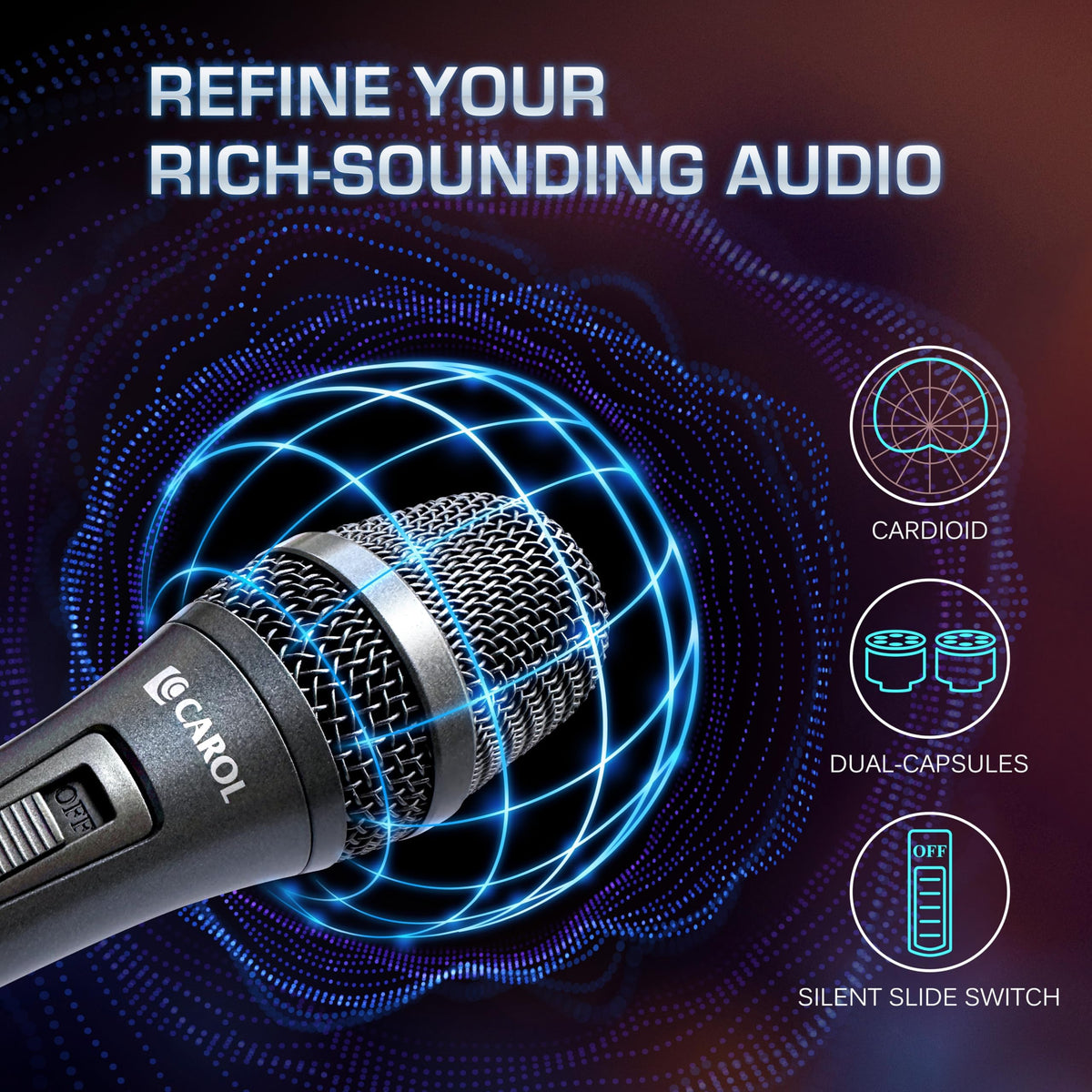 XLR Wired Dynamic Cardioid Vocal Microphone with Switch D230