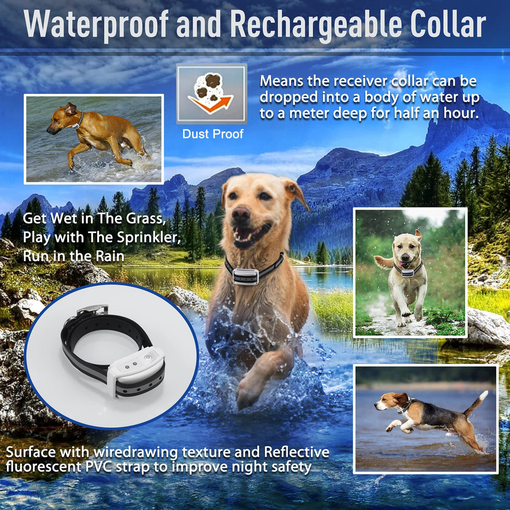 Electric Wireless Dog Fence System with Waterproof Rechargeable Collar Y57389