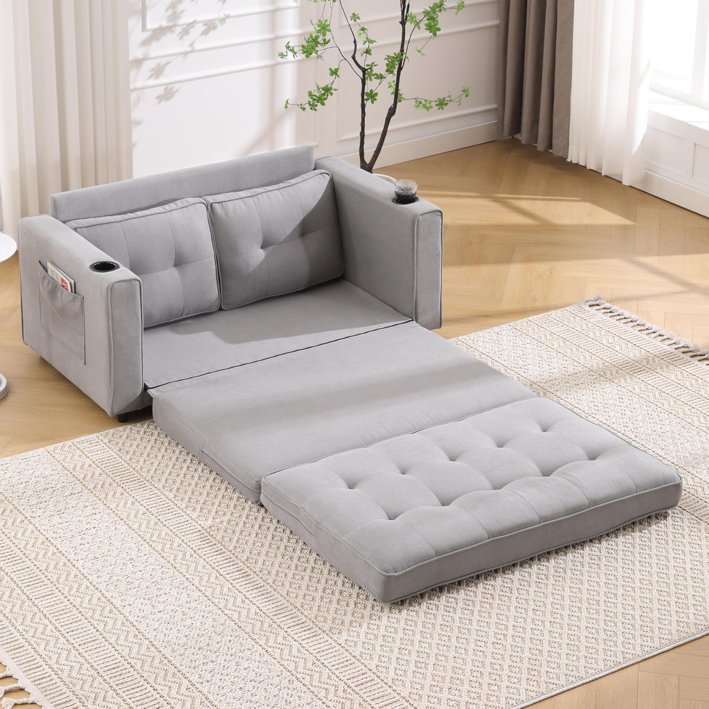 Light Gray Convertible Futon Sofa Bed S14266