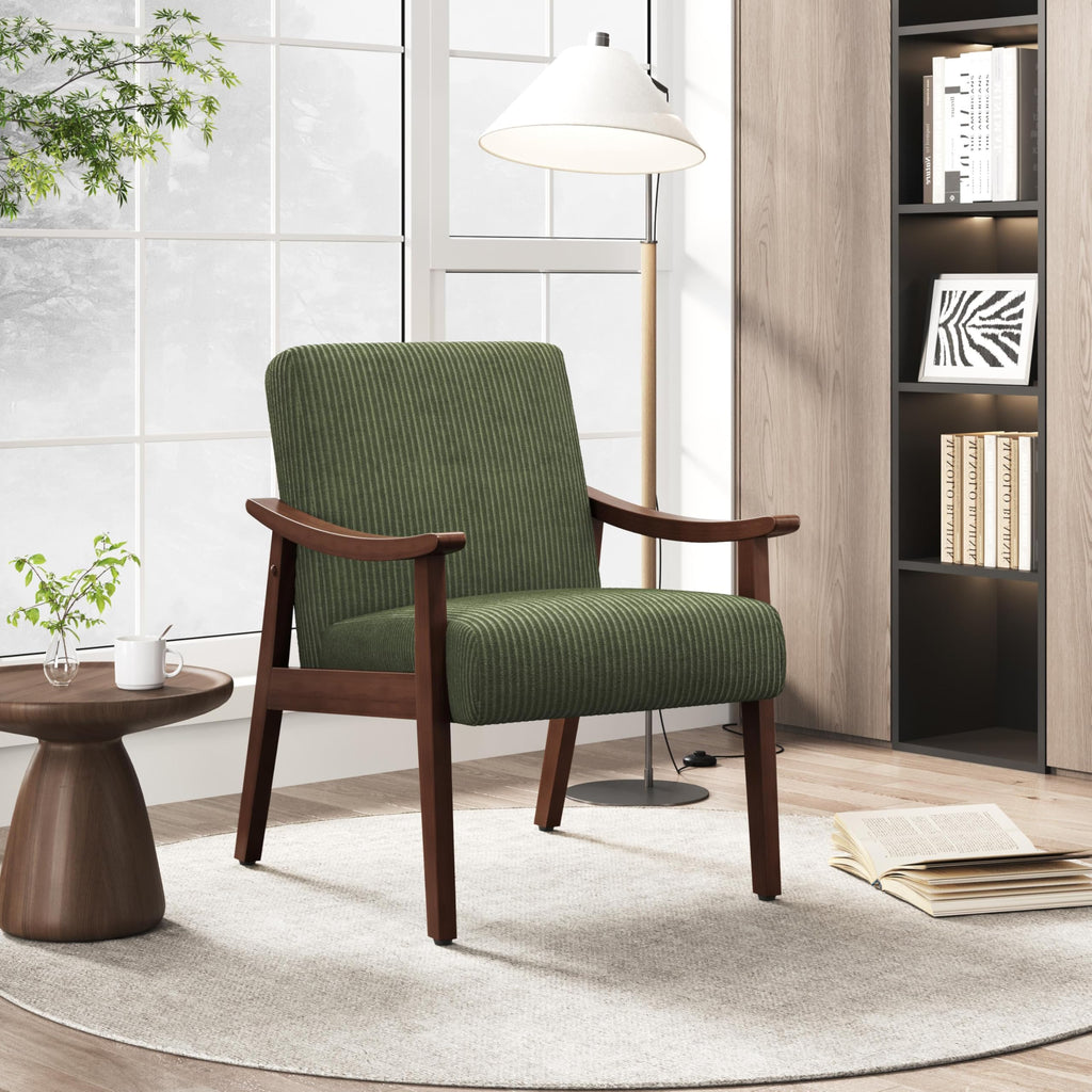 Dark Green Corduroy Accent Chairs Set of 2 T795283
