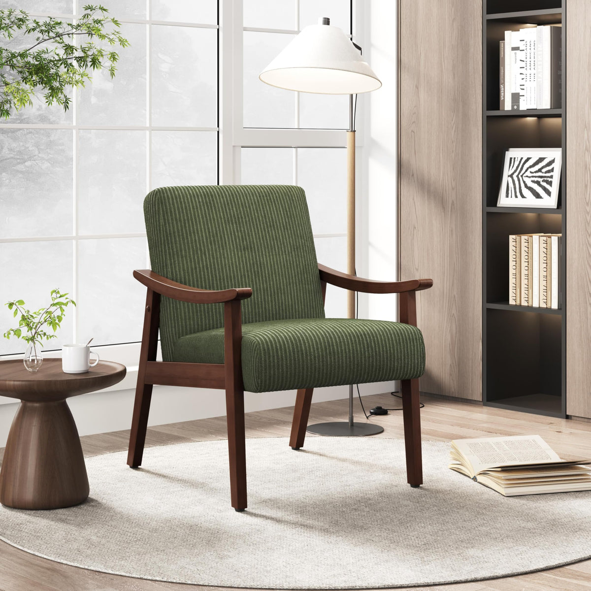 Dark Green Corduroy Accent Chairs Set of 2 T795283